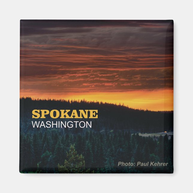 Spokane Washington Souvenir Photo Frigo Magnet (Devant)