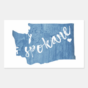 Spokane Washington Wood Grain Sticker