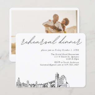 Spokane Wedding Elegant Rehearsal Dinner Enclosure Card