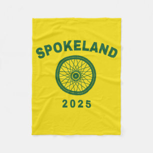 Spokeland Oakland Cycling Californian Cyclist Fleece Blanket