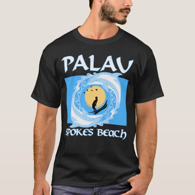 Spokes Beach Palau Surfing T-Shirt (Front)