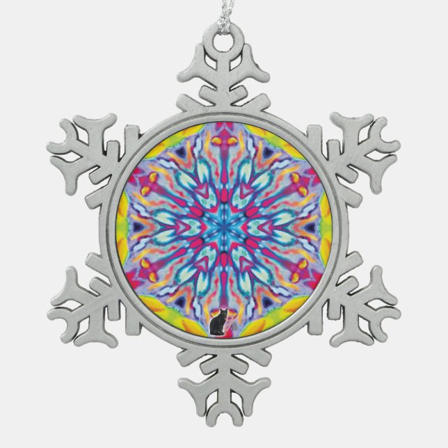Spokes Kaleidoscope Snowflake Ornament (Front)