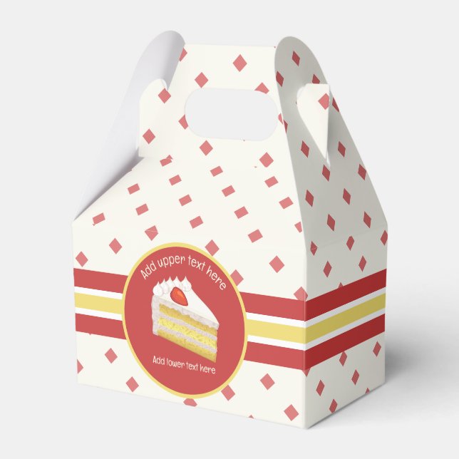 Sponge Cake - Frosted Tres Leches cream and red Fa Favor Box (Front Side)