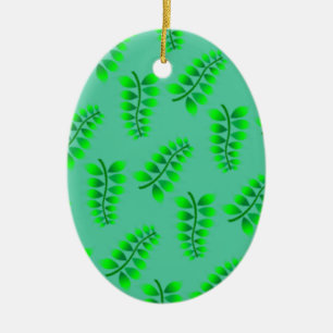Sponged Foliage Pattern Ceramic Ornament