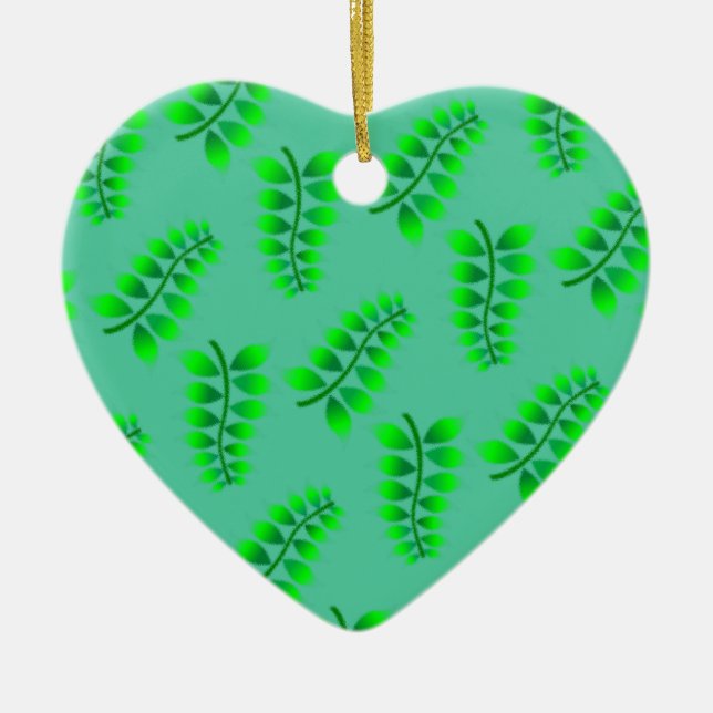 Sponged Foliage Pattern Ceramic Ornament (Front)