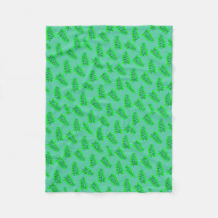 Sponged Foliage Pattern Fleece Blanket