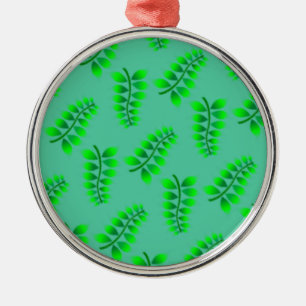 Sponged Foliage Pattern Metal Ornament
