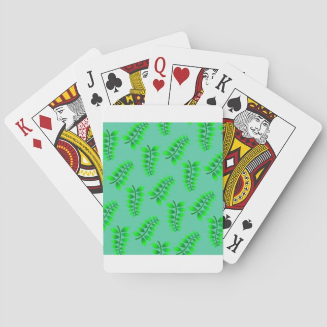Sponged Foliage Pattern Playing Cards (Back)