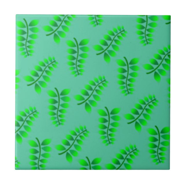 Sponged Foliage Pattern Tile (Front)