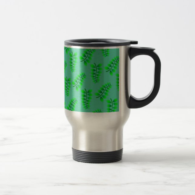 Sponged Foliage Pattern Travel Mug (Right)