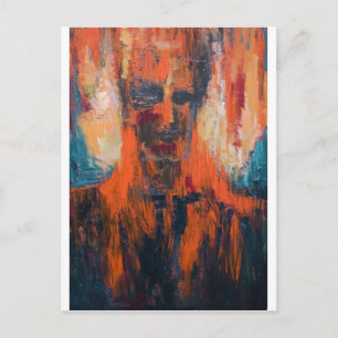 Spontaneous Human Combustion (abstract portrait) Postcard