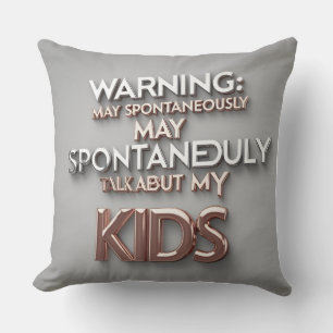 Spontaneous Mom Talk - Funny Metallic Throw Pillow