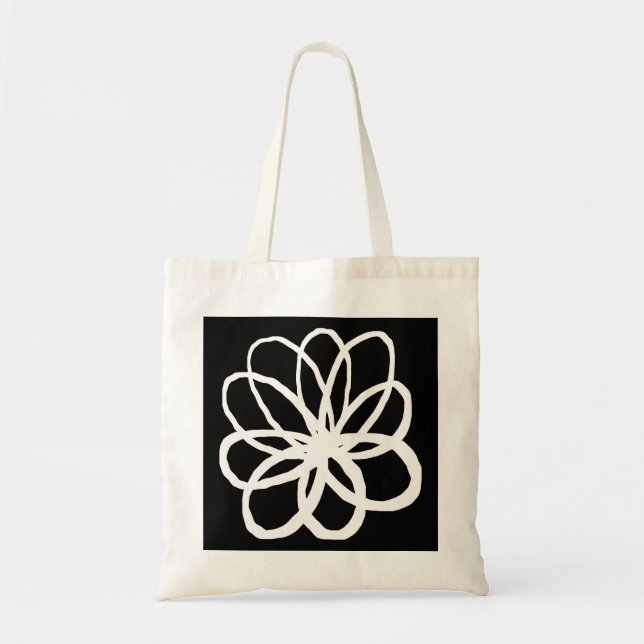 Spontanious Flower - Transparent on Black Tote Bag (Front)