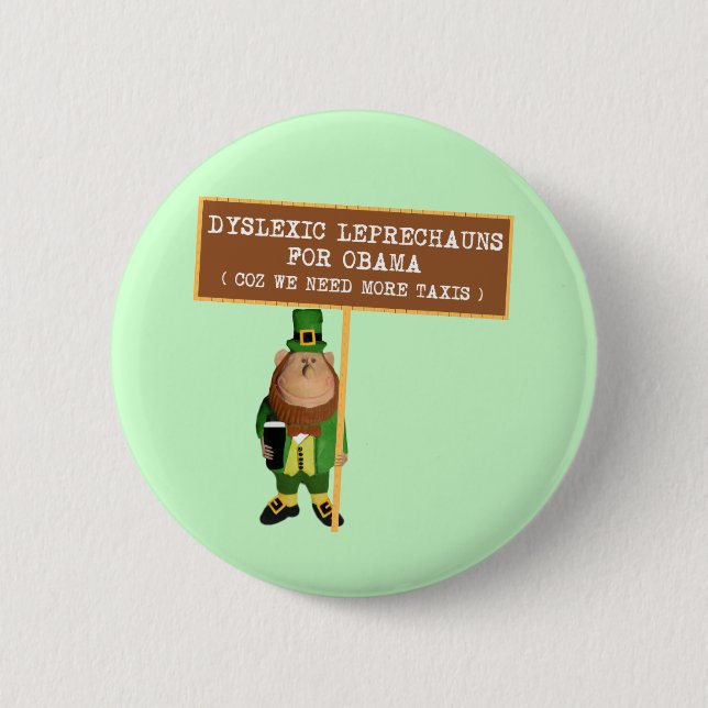 Spoof dyslexic anti Obama 2 Inch Round Button (Front)