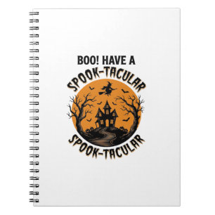 Spook-Tacular Halloween Haunted House Vintage Shir Notebook