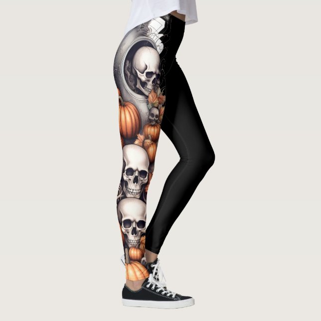 🎃 Spook-tacular Skull Leggings! 🎃 Leggings (Right)
