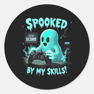 Spooked Cute Ghost Halloween Spooky Season Classic Round Sticker