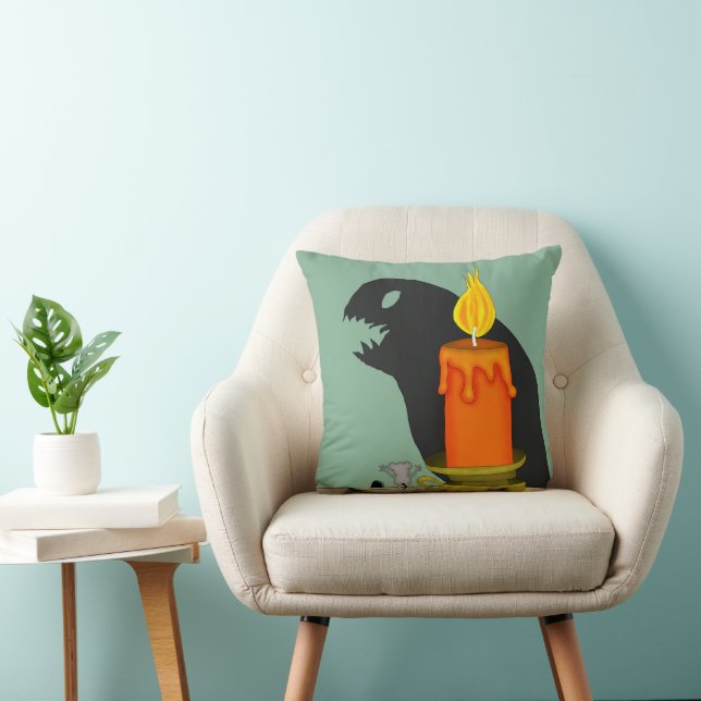 Spooked Mouse Throw Pillow (Chair)