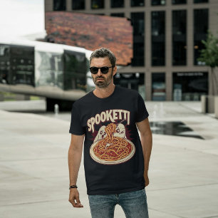 Spooketti Funny Halloween Spaghetti Food Pun  Tri-Blend Shirt