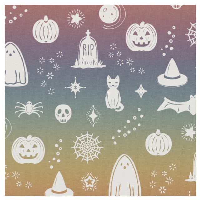 Spookie Things - Rainbow Sunset + Snow Fabric (Close Up)