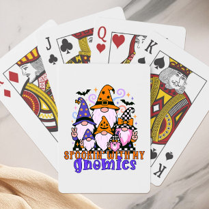 Spookin’ With My Gnomies: Retro Halloween Friends Playing Cards