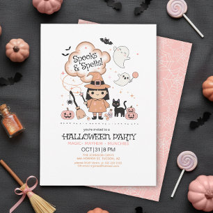 Spooks & Spells Halloween Party Pink ID1325 Invitation