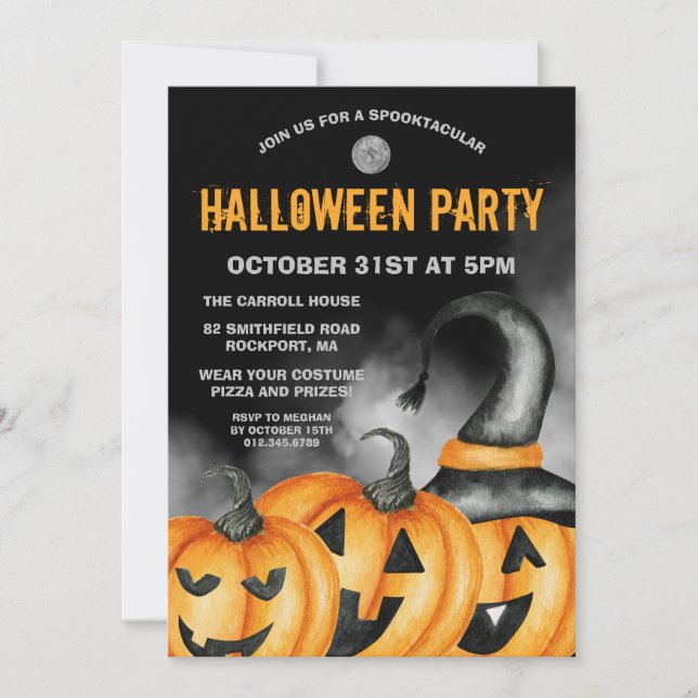Spooktactular Laughing Pumpkins Halloween Party Invitation (Front)