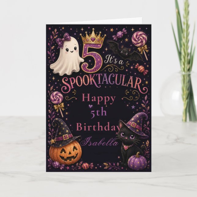 Spooktacular 5th Birthday Card (Front)