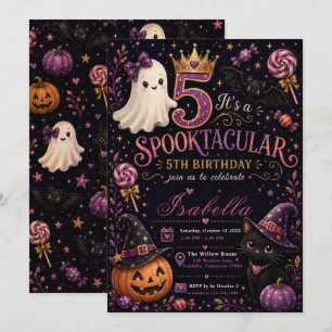 Spooktacular 5th Birthday Invitation