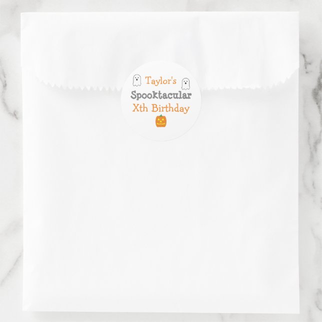 Spooktacular Birthday Classic Round Sticker (Bag)