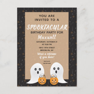 Spooktacular Birthday Ghosts Trick Or Treating Postcard
