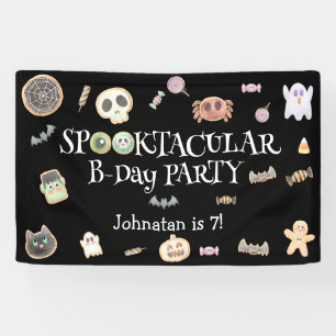 Spooktacular birthday kids party banner