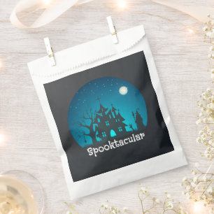 Spooktacular Blue and Black Haunted House Favour Bag