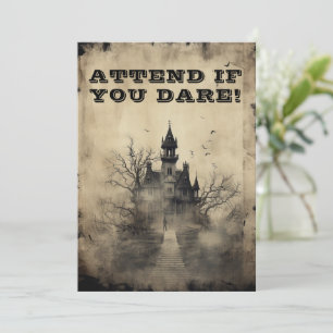 Spooktacular Creepy Mansion Halloween Party Invitation