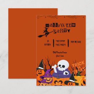 Spooktacular cute ghost Halloween party Invitation