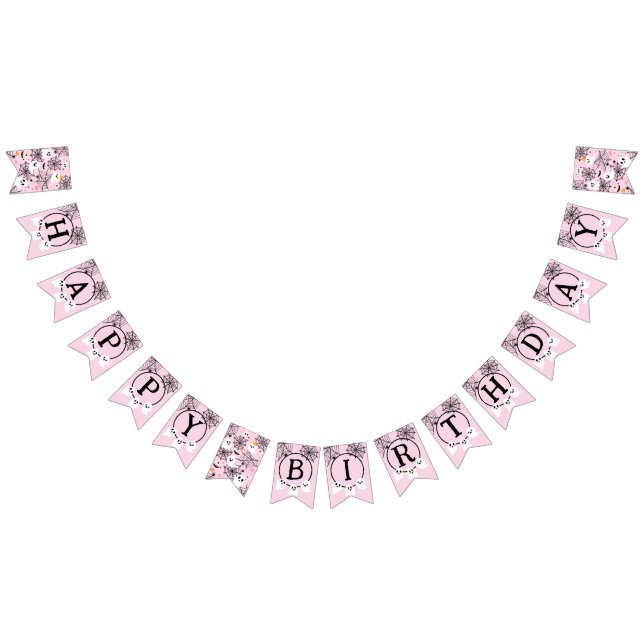 Spooktacular Cute Ghost Pink Halloween Bunting Flags (All)