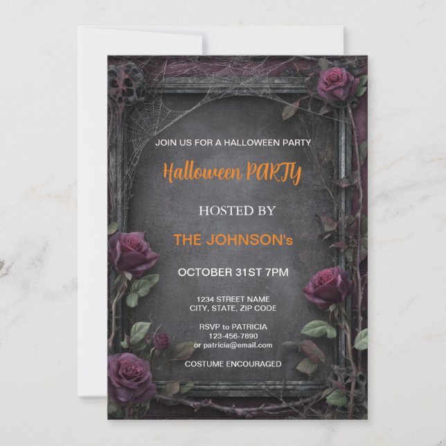 Spooktacular Dark Haunted House Halloween Party  I Invitation (Front)