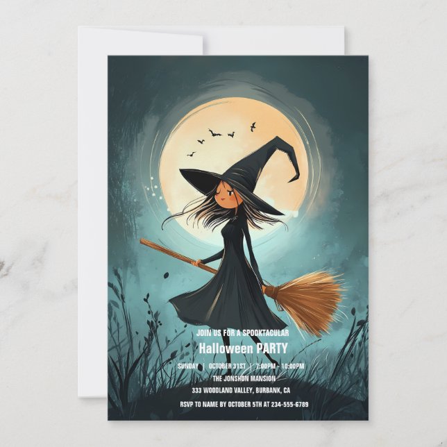 Spooktacular Dark Haunted House Halloween Party  I Invitation (Front)