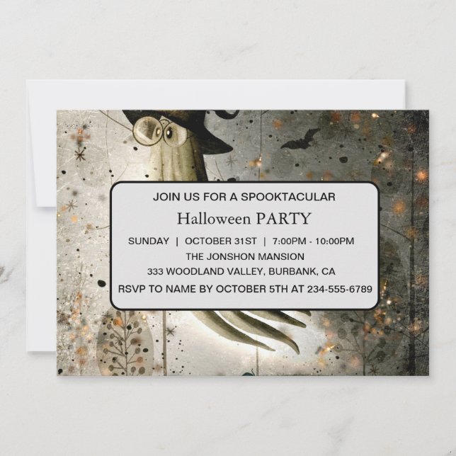Spooktacular Dark Haunted House Halloween Party  I Invitation (Front)