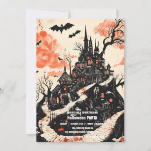 Spooktacular Dark Haunted House Halloween Party  I Invitation