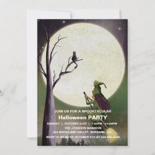 Spooktacular Dark Haunted House Halloween Party  I Invitation
