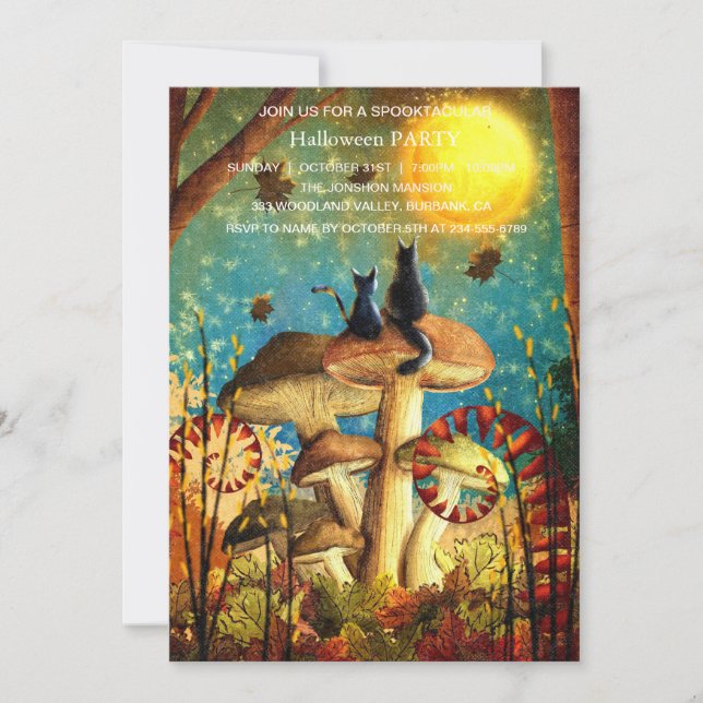 Spooktacular Dark Haunted House Halloween Party  I Invitation (Front)