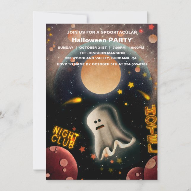 Spooktacular Dark Haunted House Halloween Party  I Invitation (Front)
