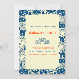 Spooktacular Dark Haunted House Halloween Party  Invitation