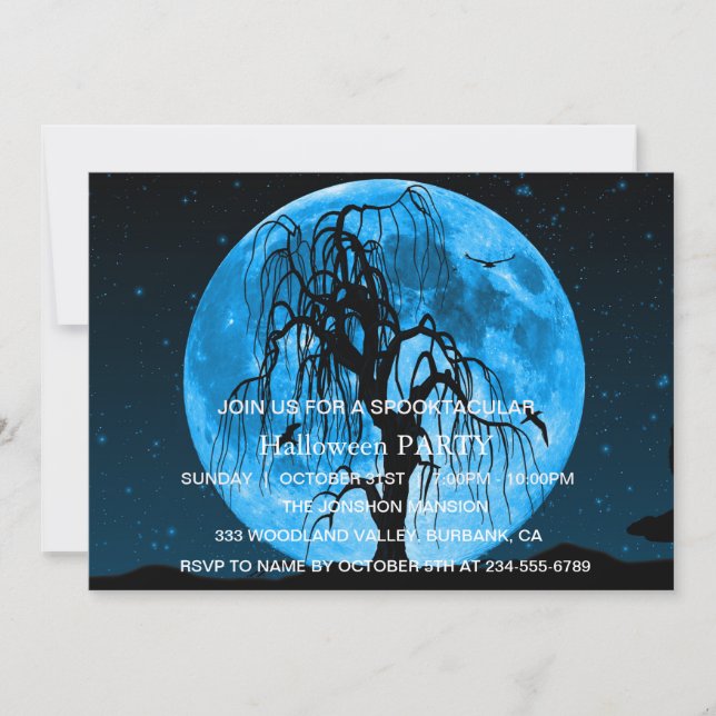 Spooktacular Dark Haunted House Halloween Party Invitation (Front)