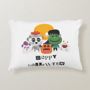 Spooktacular Fun with 'Happy Halloween' Kids Throw Accent Pillow