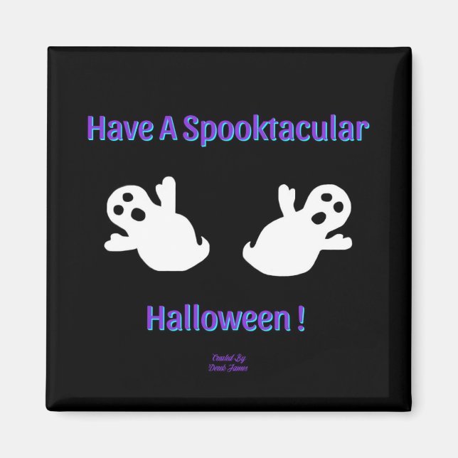 Spooktacular Ghosts 2 Inch Square Magnet (Front)