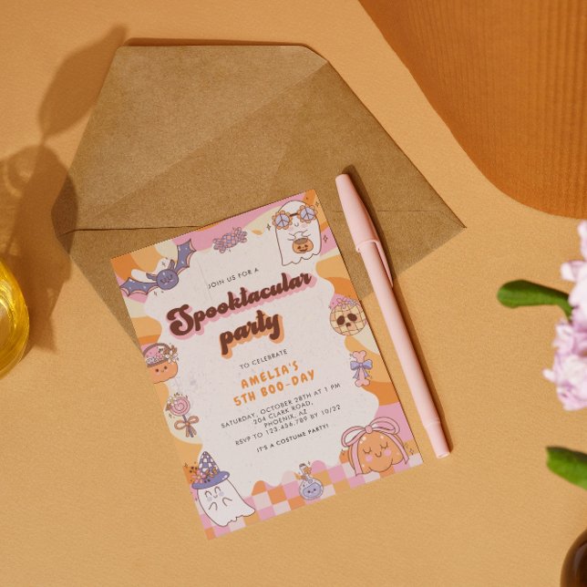 Spooktacular Ghosts Halloween Birthday Invitation (Creator Uploaded)