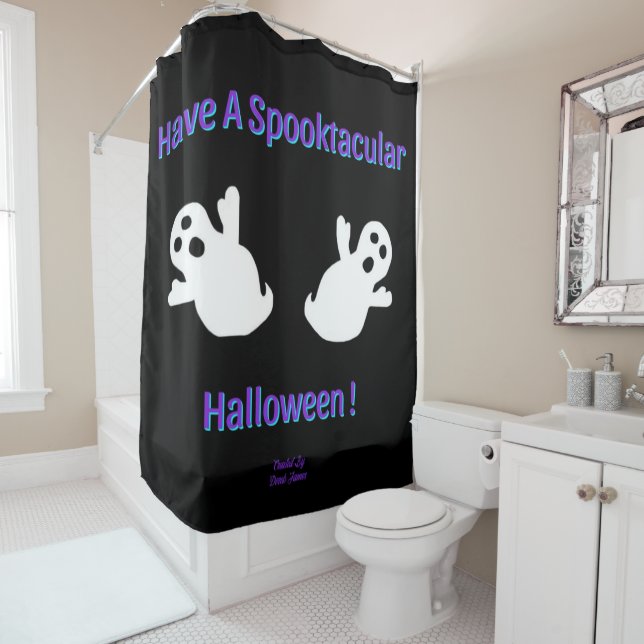 Spooktacular Ghosts Shower Curtain (In Situ)