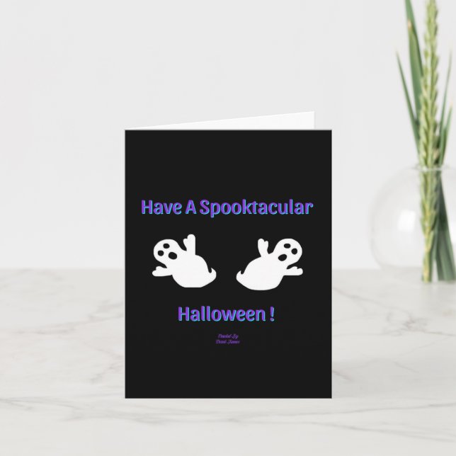Spooktacular Ghosts Vertical Greeting Card (Front)